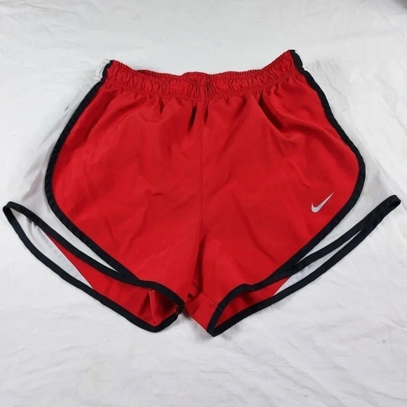 Nike Dri-Fit Red & White/Black Running Womens Shorts Small  Integrated Underwear - Picture 9 of 9